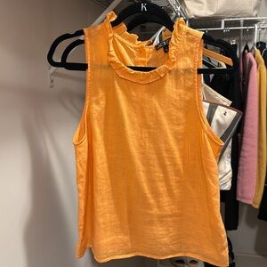 100% linen like new fleur top in capri orange gorgeous